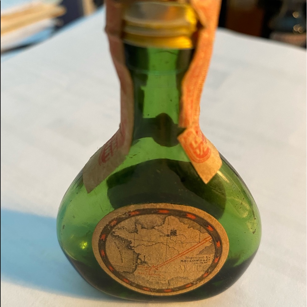Vintage Bellows BAS Armagnac Brandy Empty Miniature Bottle